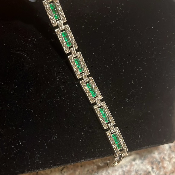 Chrome Diopside marcasite bracelet - Picture 7 of 9
